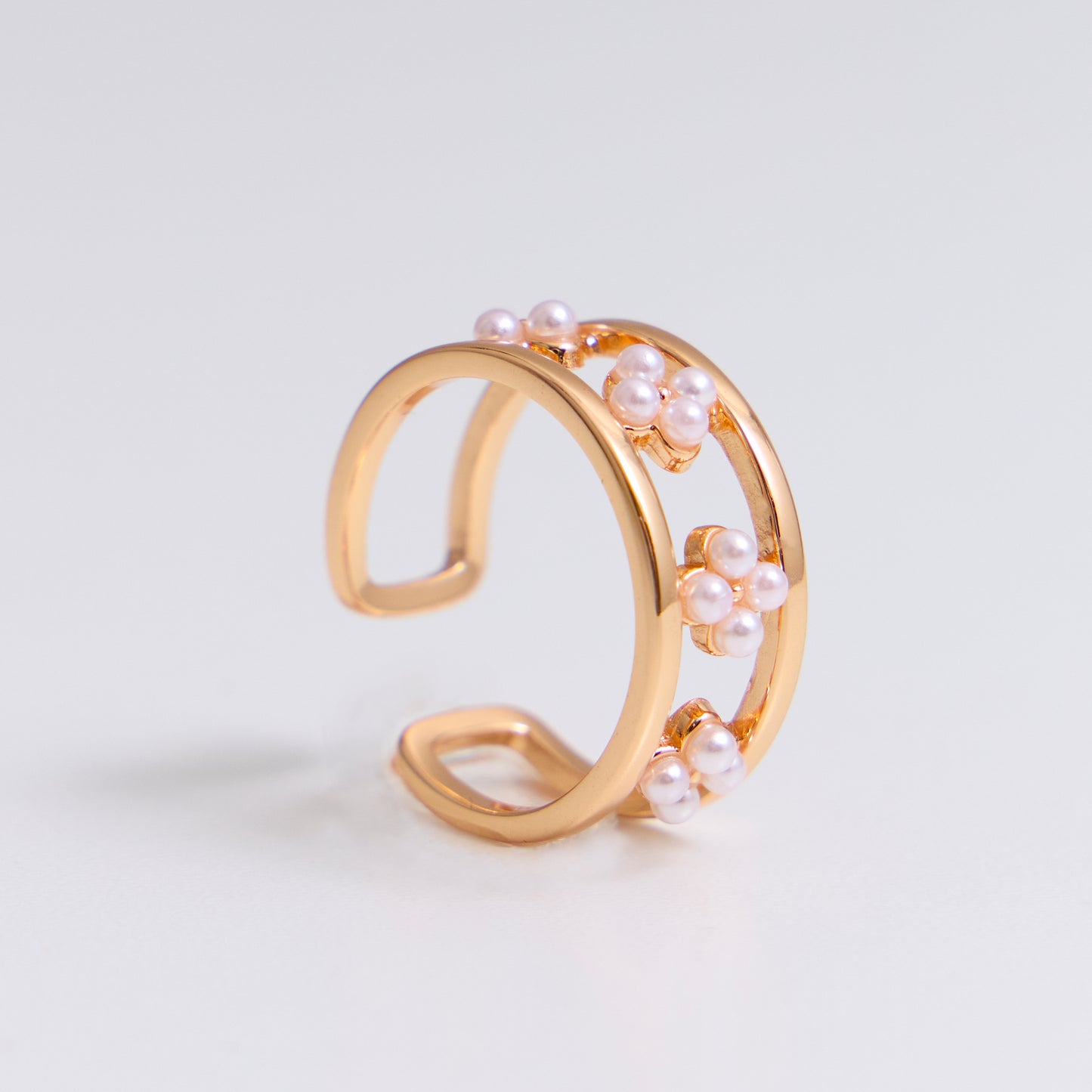 UNION BÉNIE DES PERLES - Bague en Argent 925 avec Perles plaqué Or