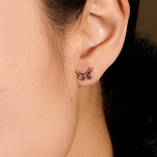 PAPILLON PLEURANT DES LARMES DE SANG - Boucles d'oreilles en Argent 925