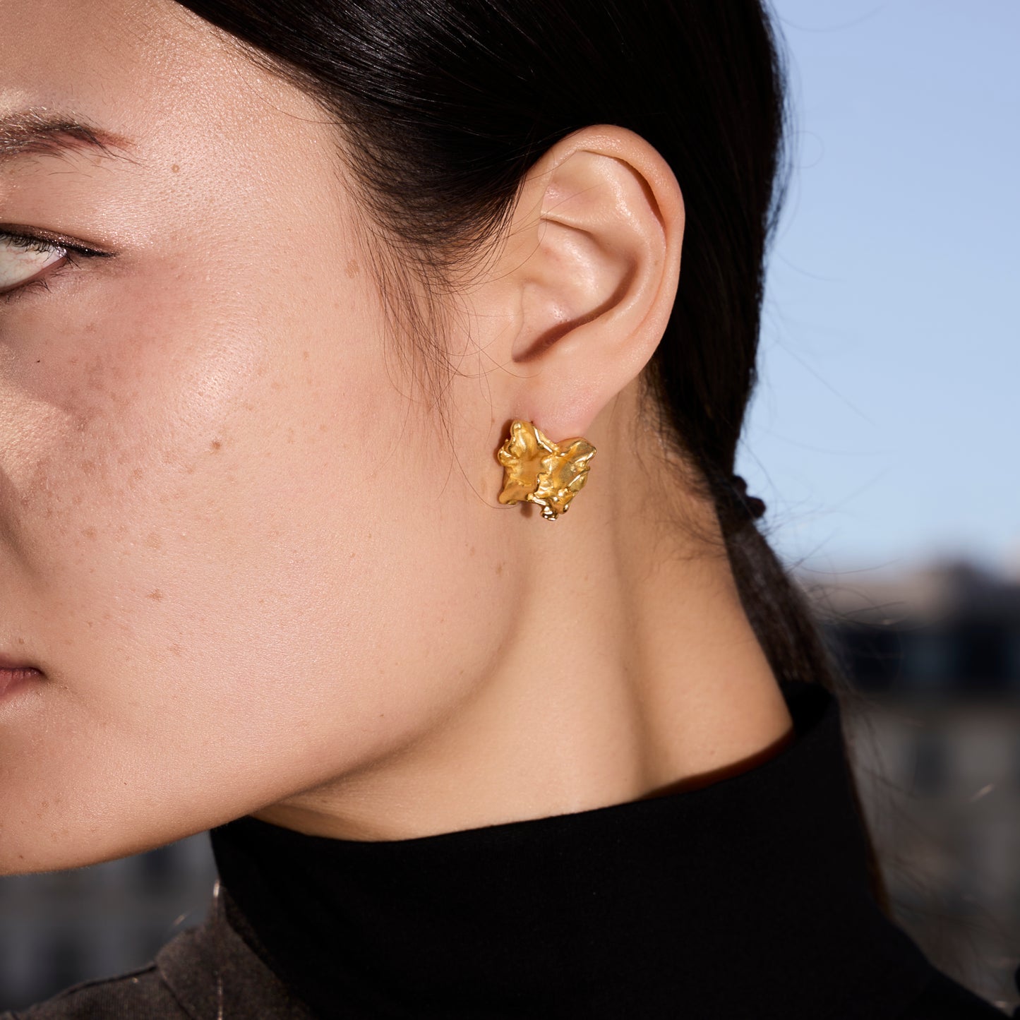 RIDEAU D'OR - Boucles d'oreilles en Argent 925 plaqué Or 18 carats