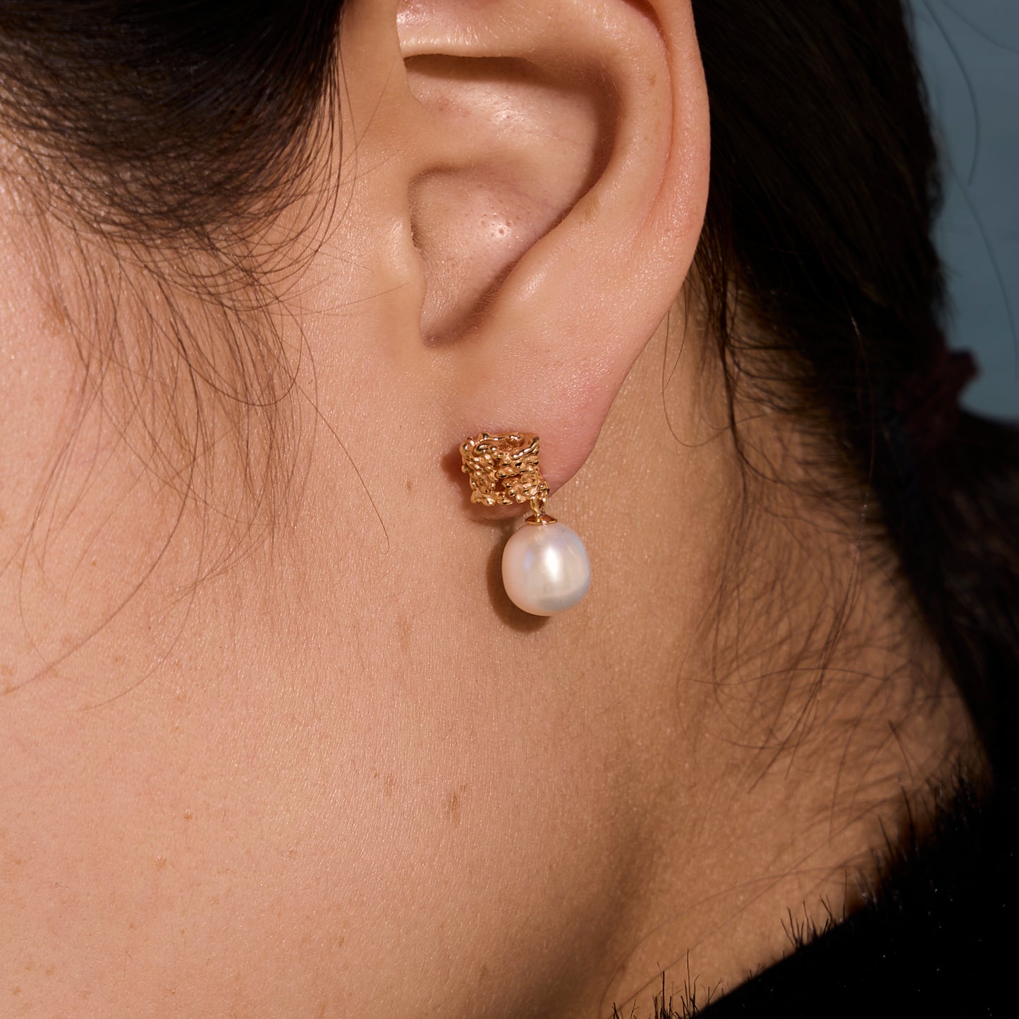 JOYAUX DE L'EMPEREUR - Boucles d'oreilles en Argent 925 avec Perle plaqué Or