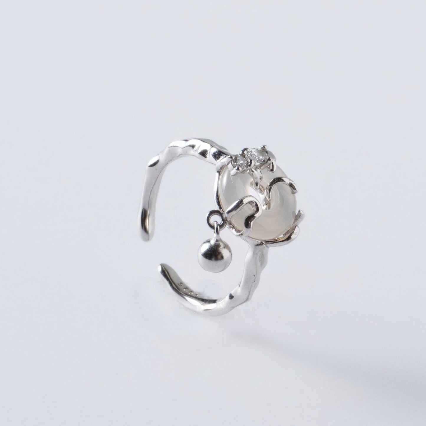 BOUCLE DE PAIX - Bague en Argent 925 avec Jade