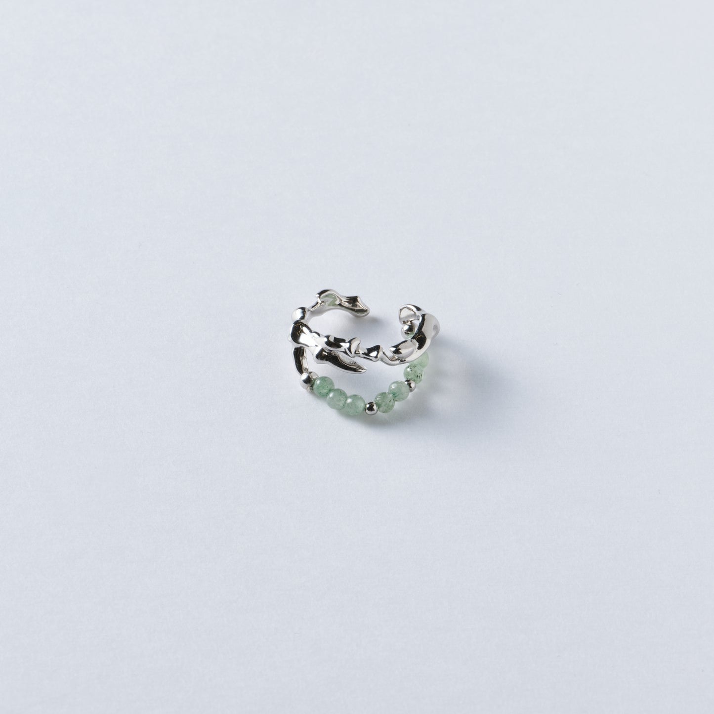 BAMBOU DANS LES BRAS - Bague en Argent 925 avec Jade