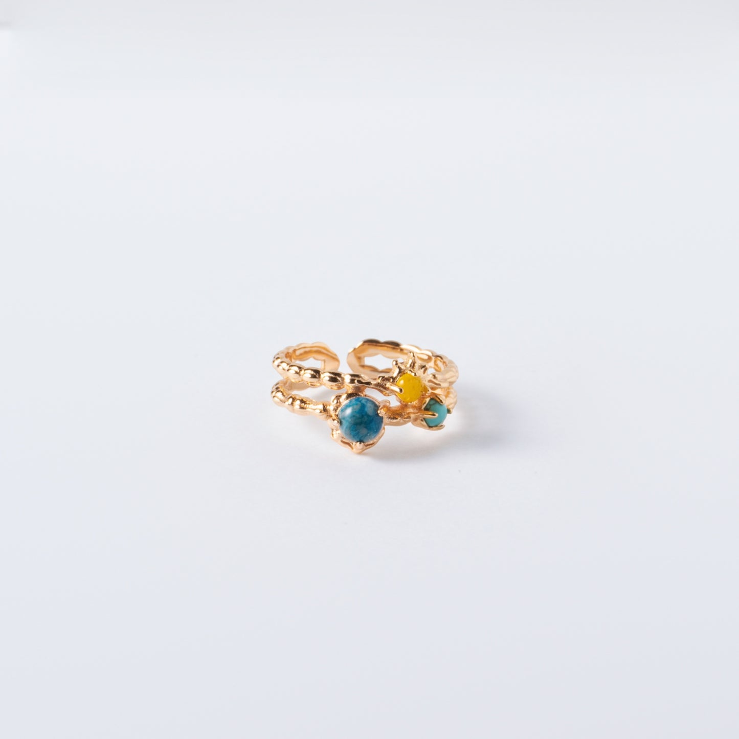 PERLES BRODANT LES NUAGES AZUR - Bague en Argent 925