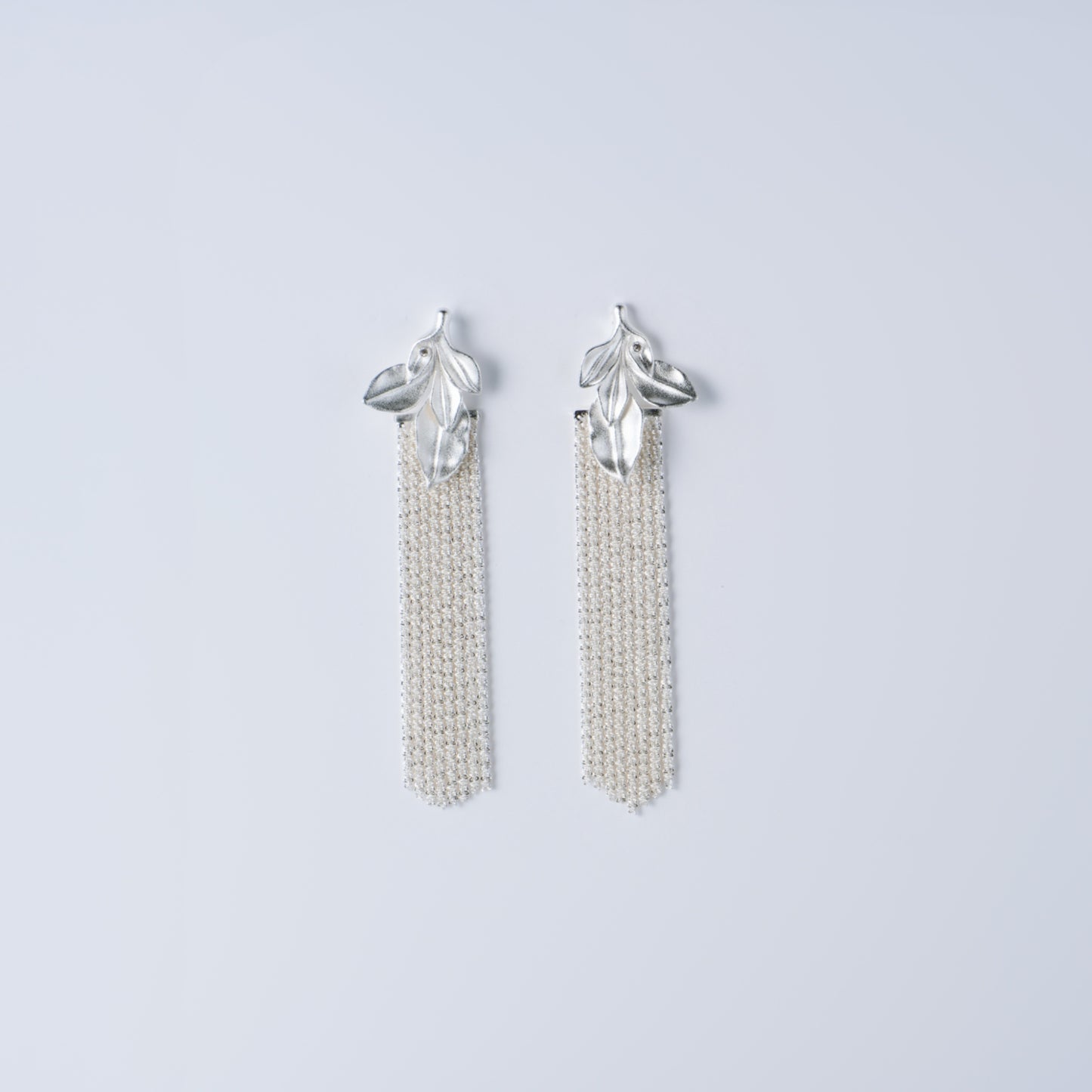 FEUILLE CALME SUR L'EAU PROFONDE - Boucles d'Oreille en Argent 925