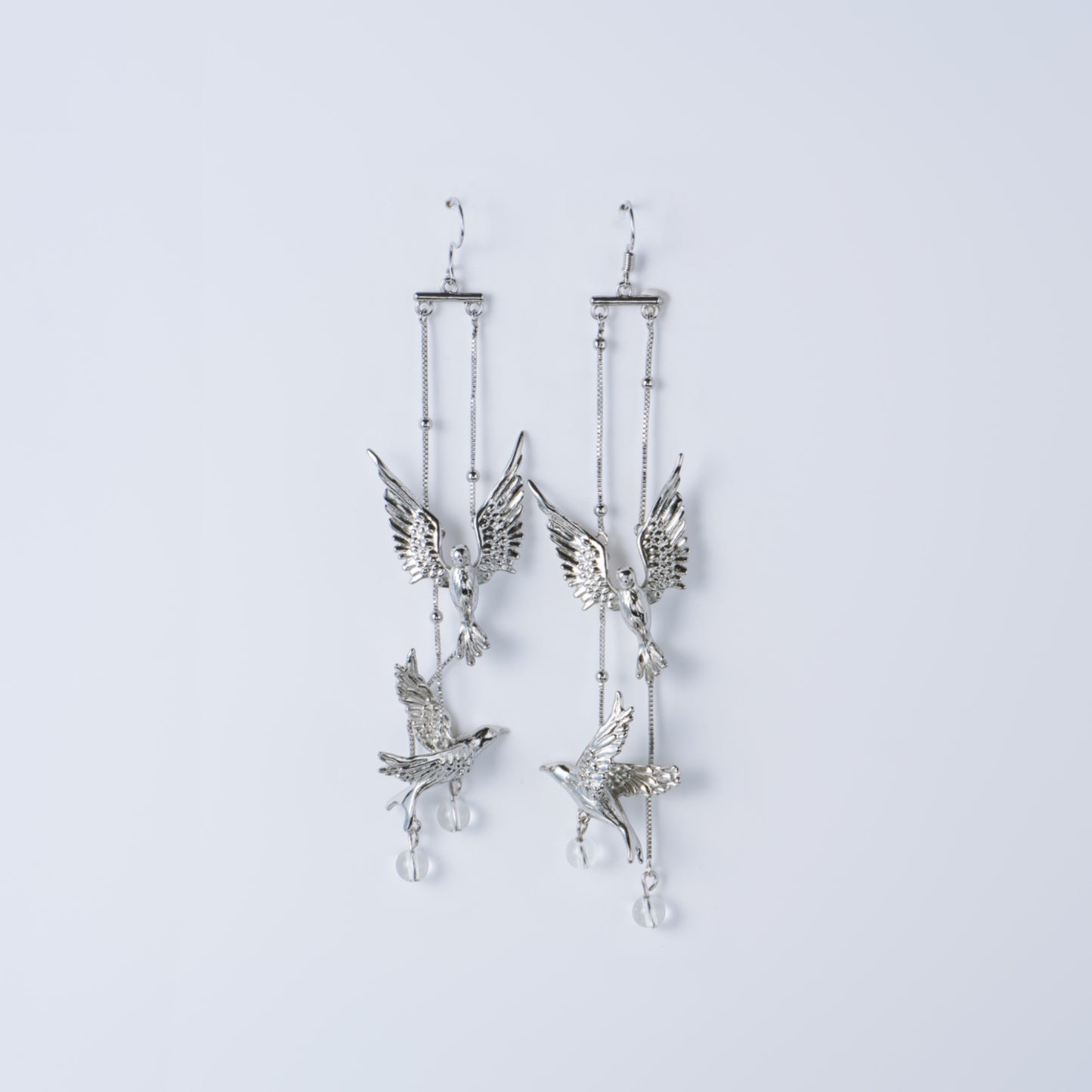 OISEAU SURVOLE LA MONTAGNE VIDE - Boucle d'Oreille en Argent 925