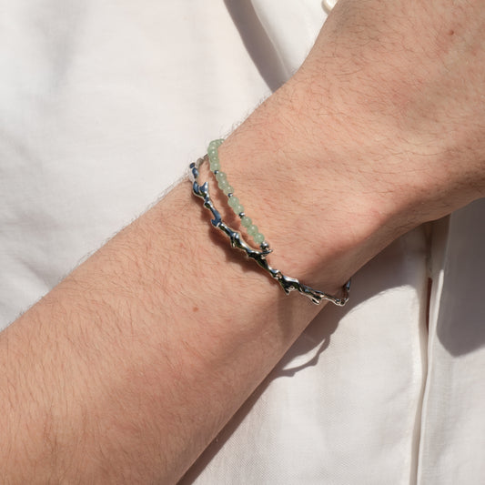 ARBRE DE JADE DANS LE VENT - Bracelet en Argent 925 avec Jade