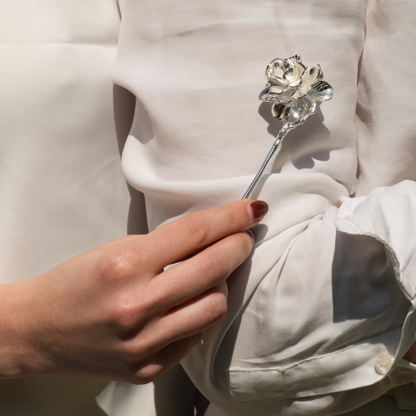 NUAGES PARFUMÉS AU GARDÉNIA - Épingle à cheveux en Argent 925