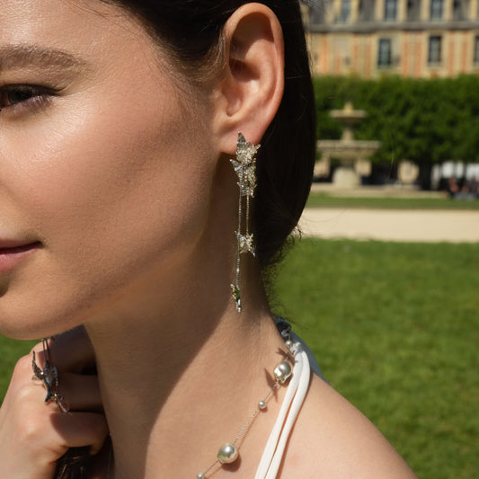 PAPILLON DE RÊVE MAJESTUEUX - Boucles d'Oreilles en Argent 925