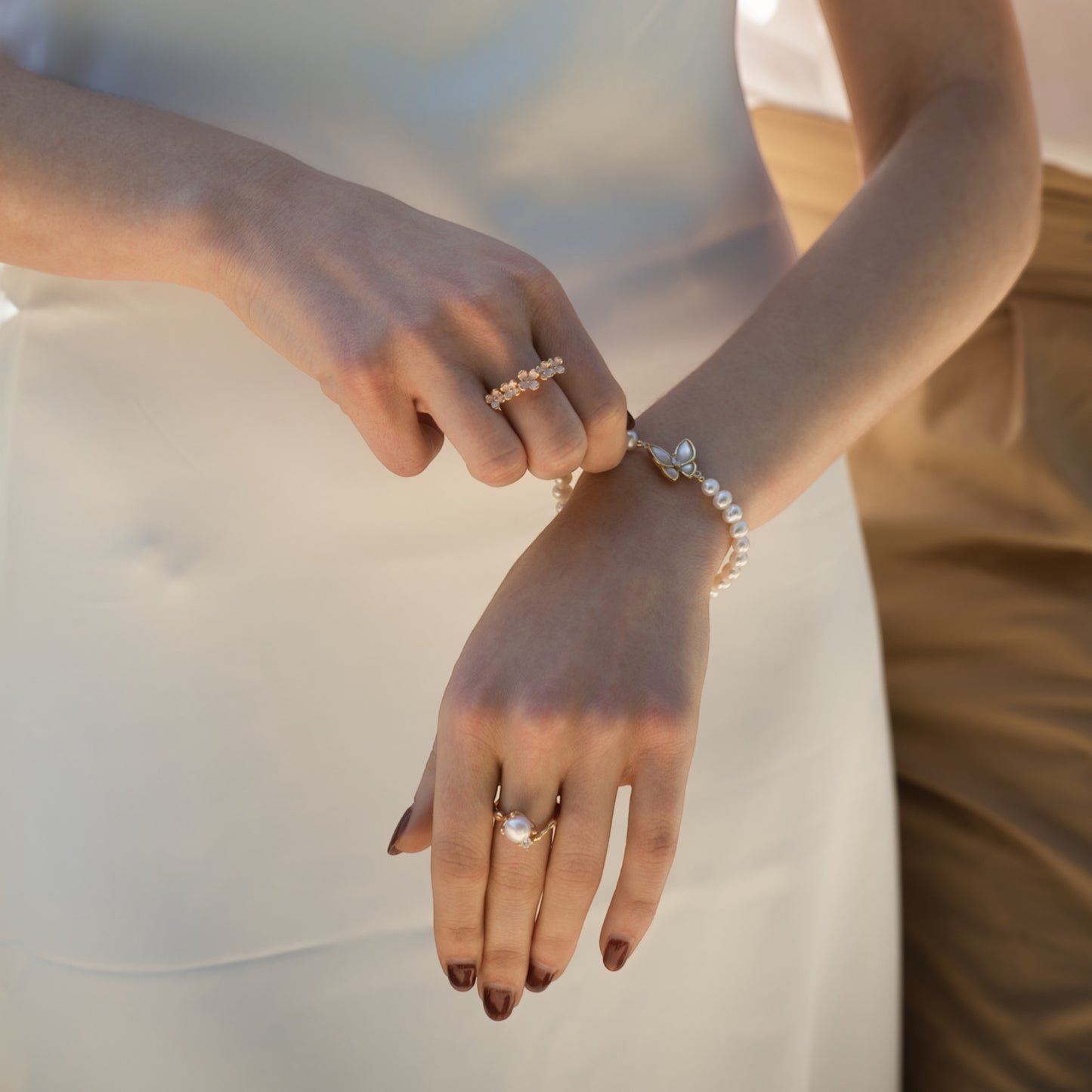 MURMURES DE PERLES DANS LA VOIE LACTÉ - Bague en Argent 925 avec Perle