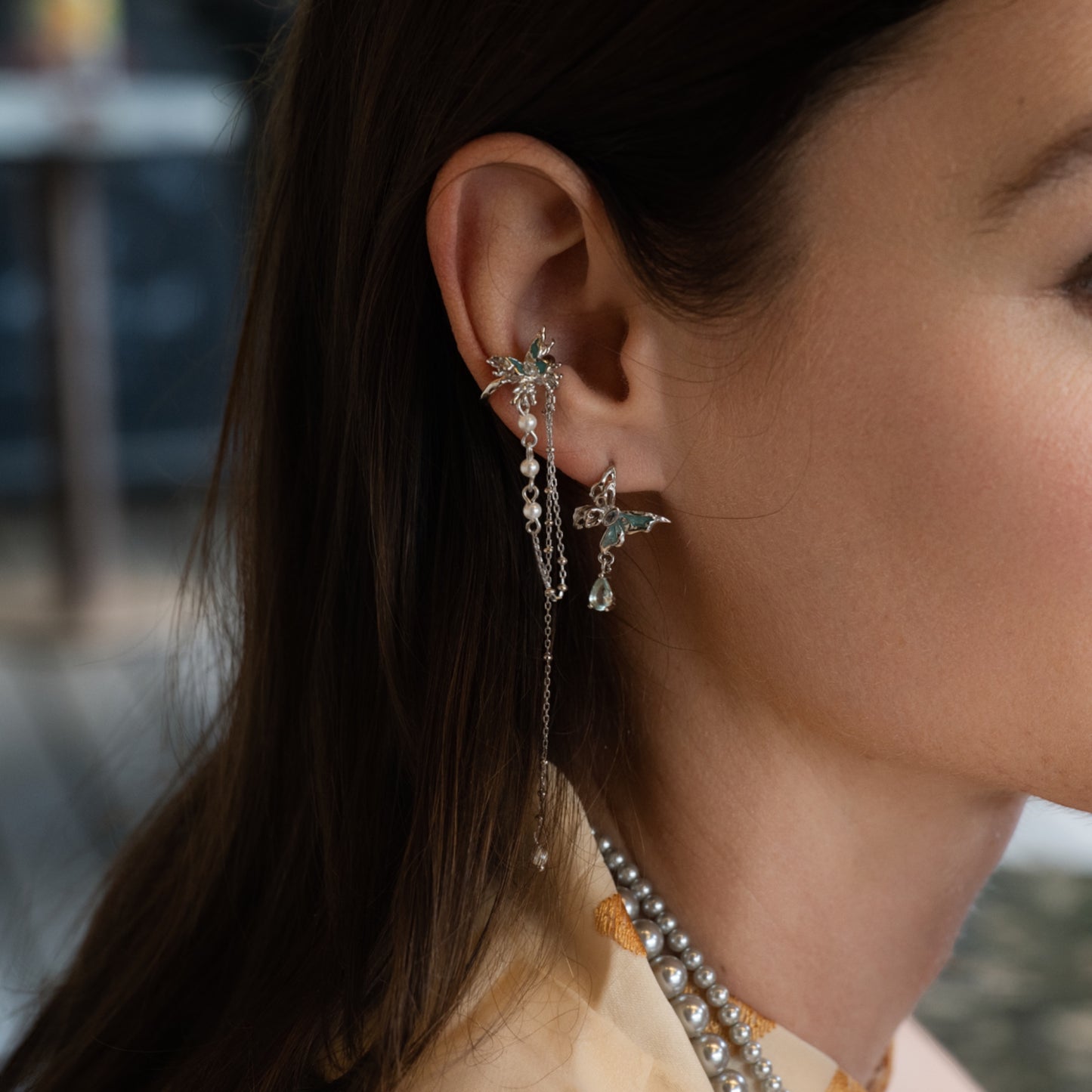 PAPILLON CYBERNÉTIQUE - Boucles d'Oreille en Argent 925