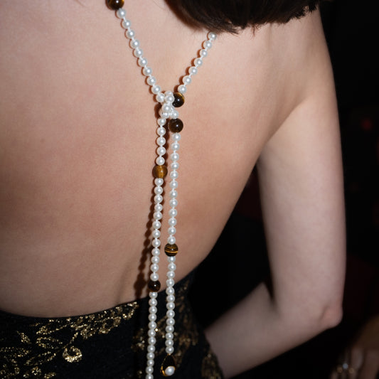 ŒIL DE TIGRE - Collier de perles