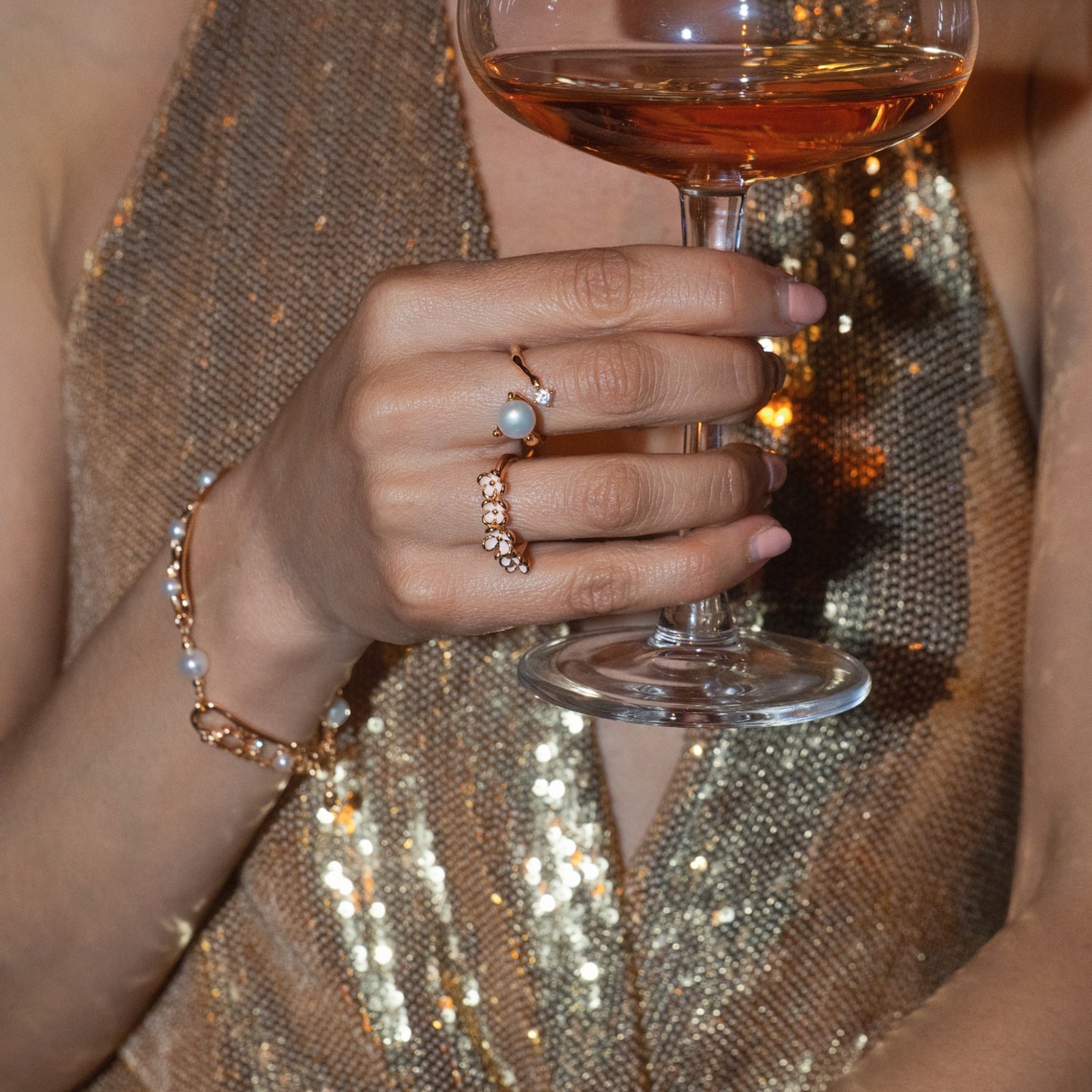 MURMURES DE PERLES DANS LA VOIE LACTÉ - Bague en Argent 925 avec Perle