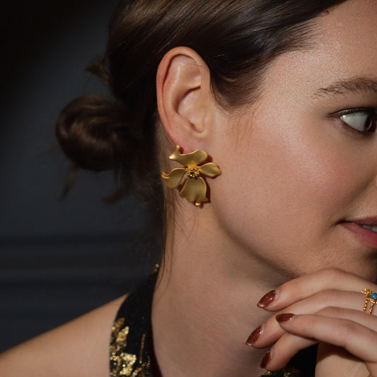 FLEUR D'HIER FANÉE - Boucles d'oreilles en Alliage