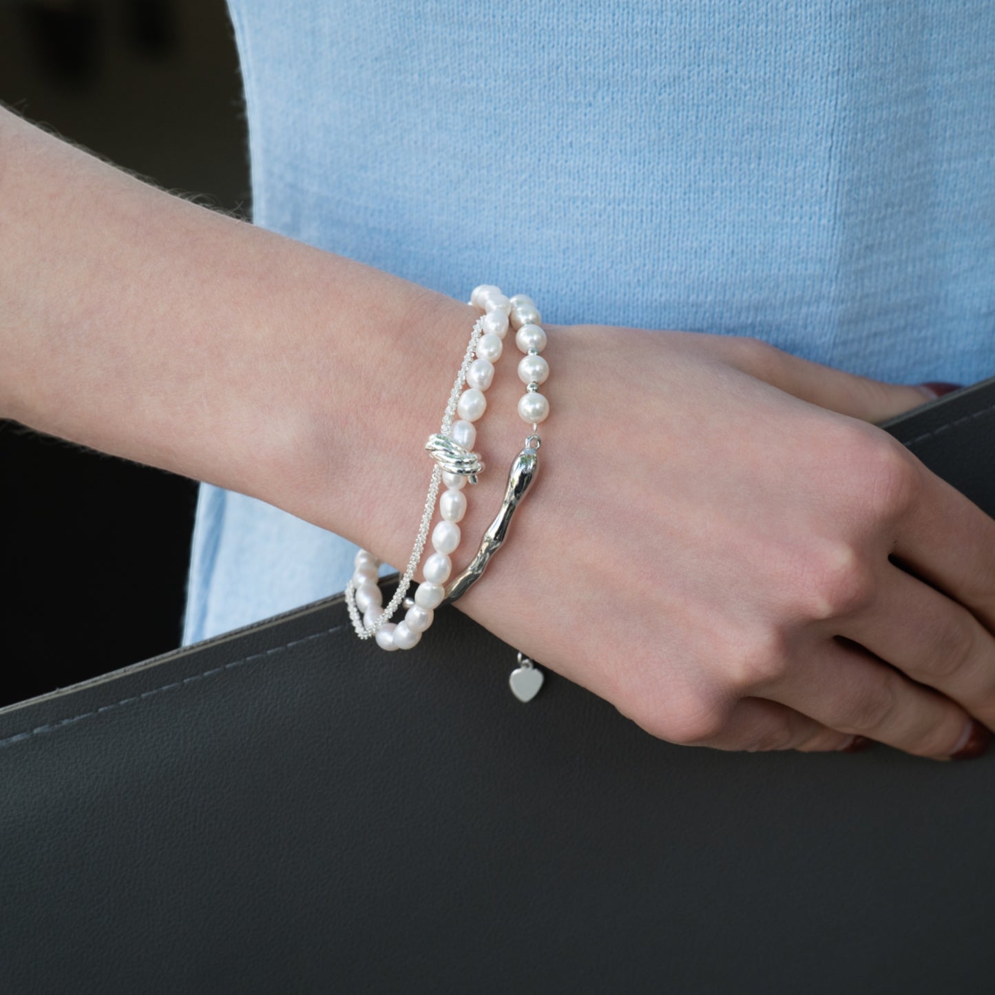 EAU DE PERLE - Bracelet en Argent 925 avec Perles