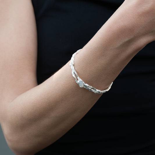 GALAXIE BRISÉE - Bracelet en Argent 925 avec Jade