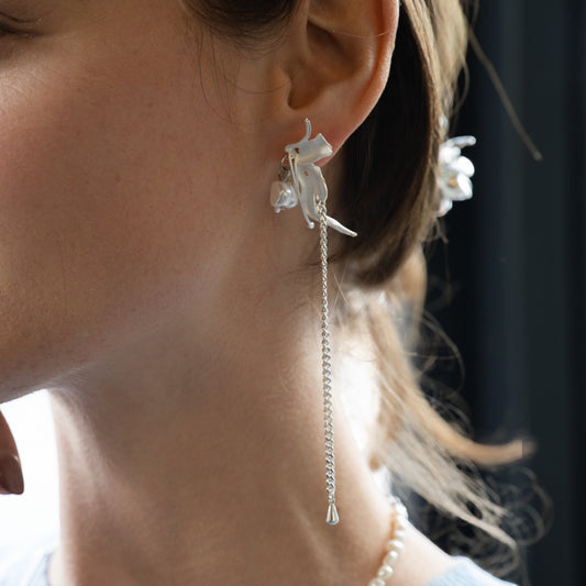 LUEURS FUGACES SUR LES AILES DE PAPILLON - Boucle d'Oreille en Argent 925