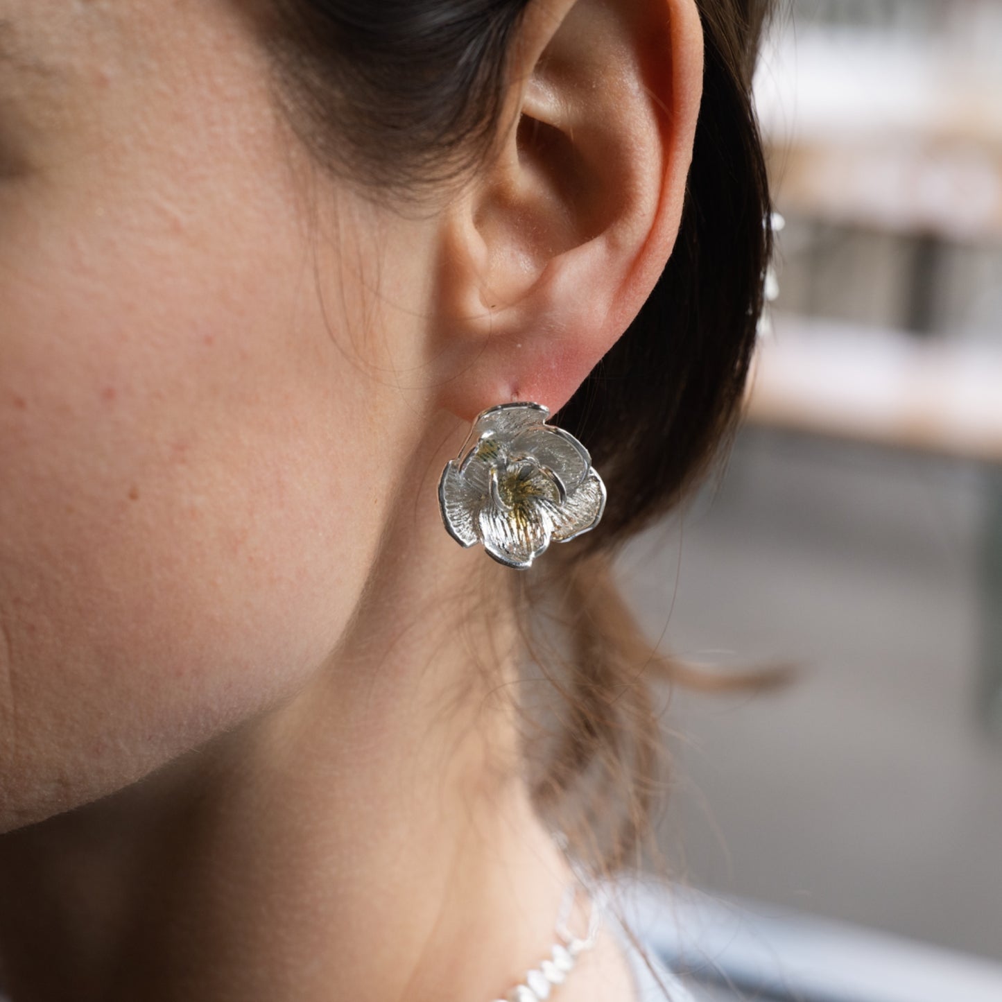 CENDRE D'ORCHIDÉE - Boucles d'Oreille en Argent 925
