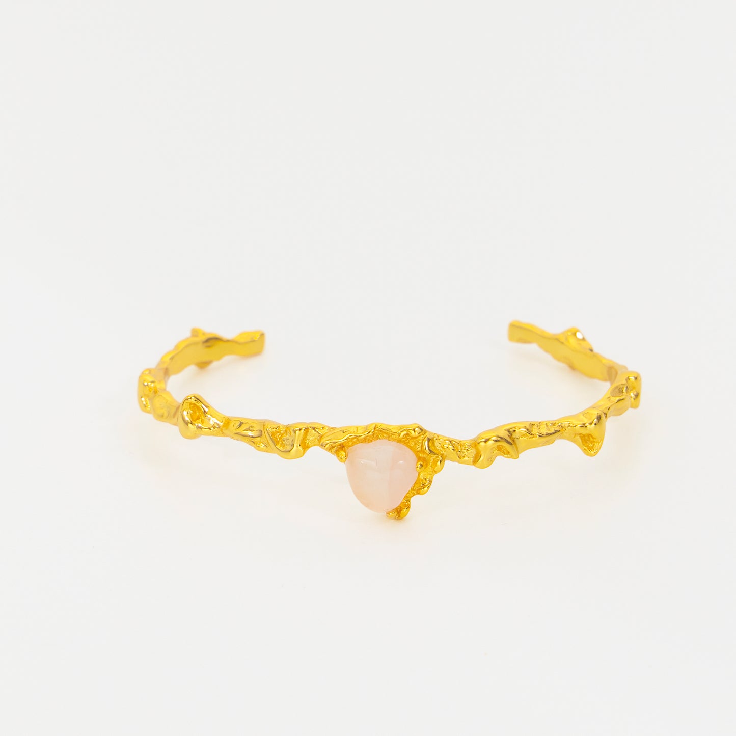 CAGE D'OR ET DE JADE - Bracelet en Argent 925 avec Jade et plaqué Or 18 carats