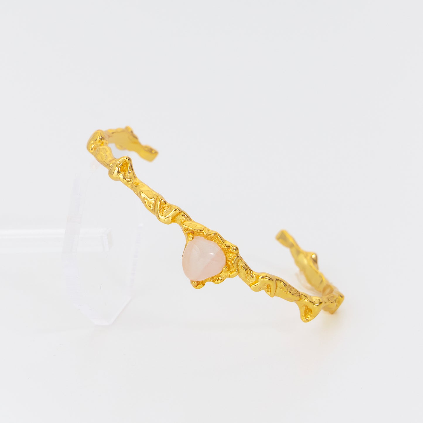 CAGE D'OR ET DE JADE - Bracelet en Argent 925 avec Jade et plaqué Or 18 carats