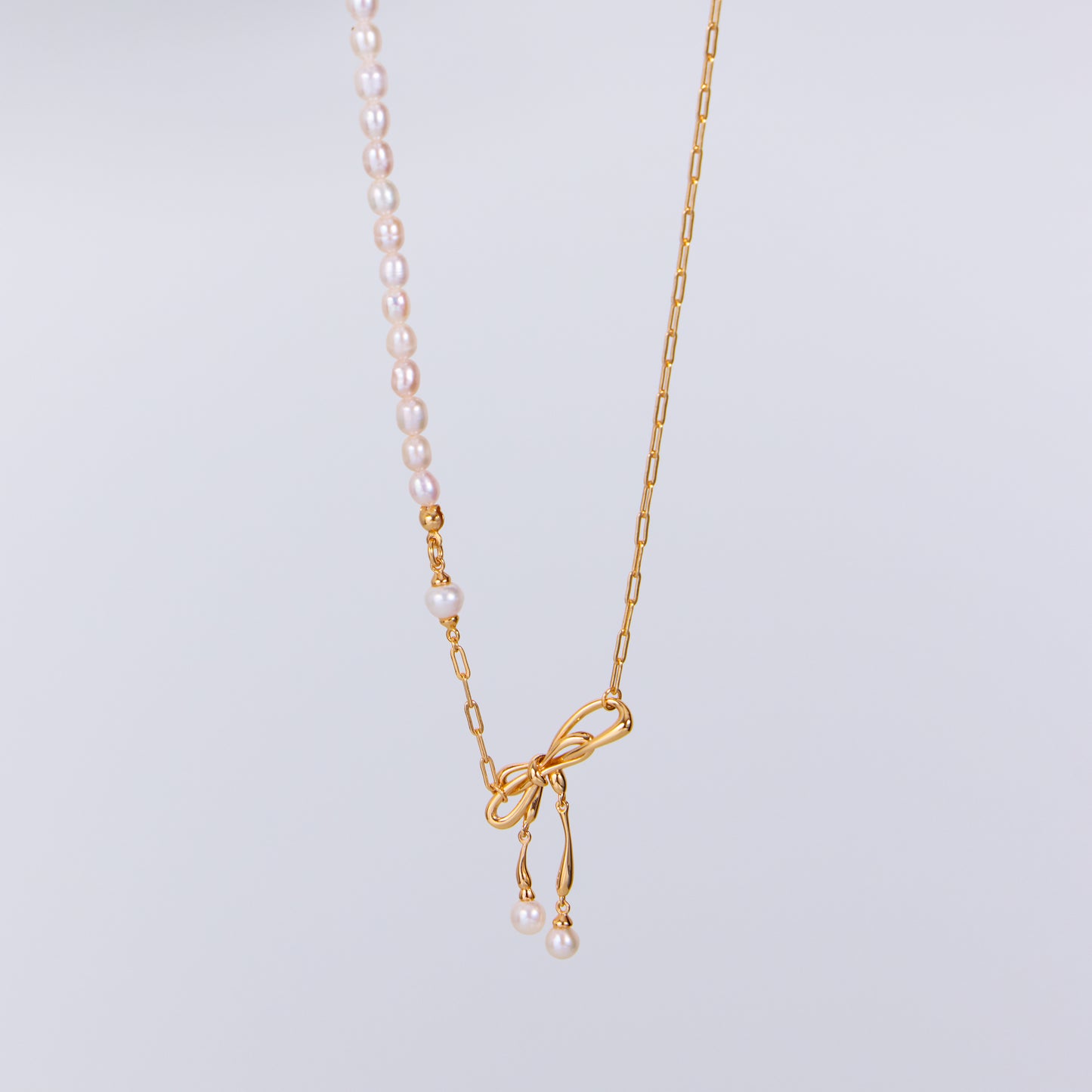 MESSAGER AUX AILES D'OR - Collier en Argent 925 avec Perles plaqué Or