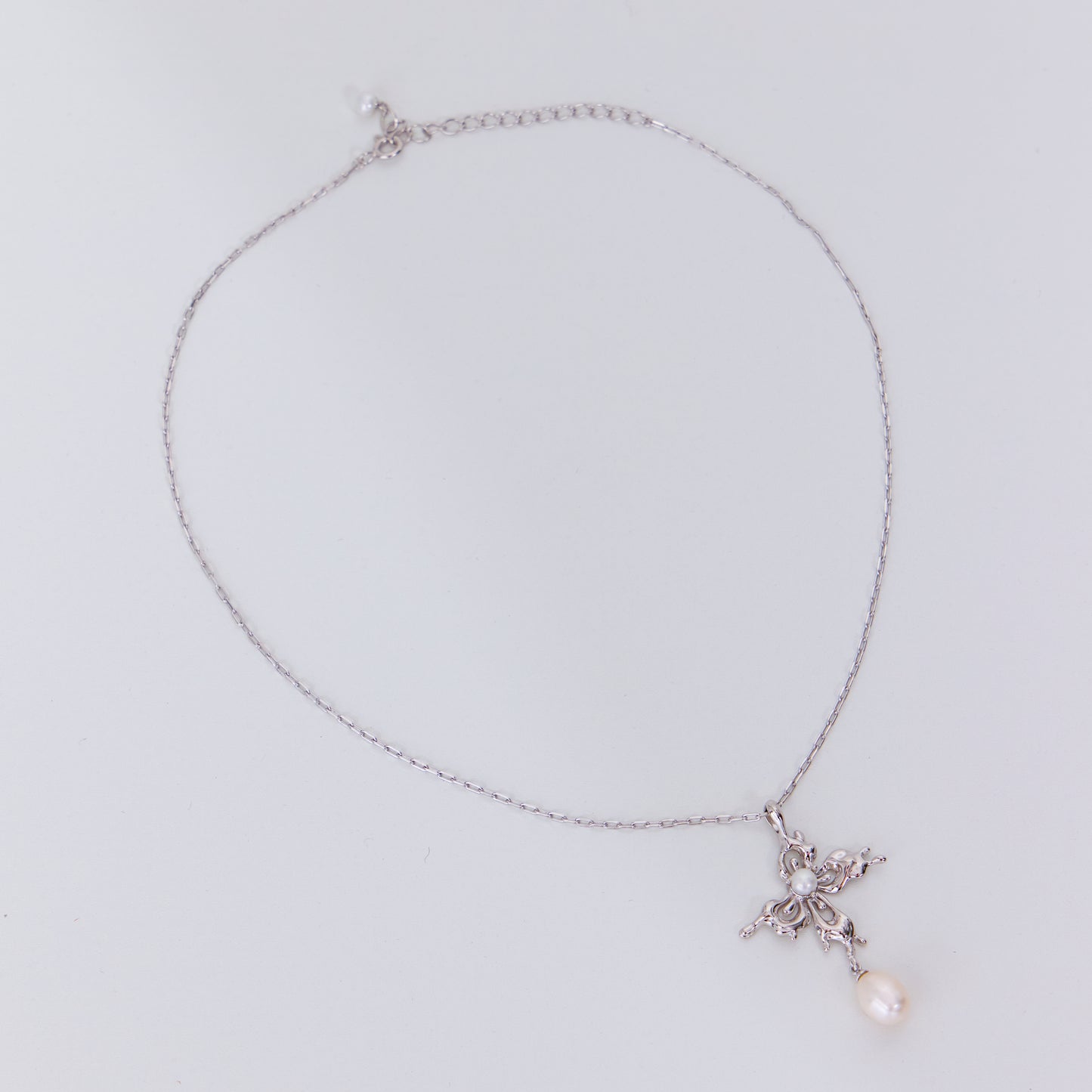PAPILLON DE FIN DE PRINTEMPS - Collier en Argent 925 avec Perle