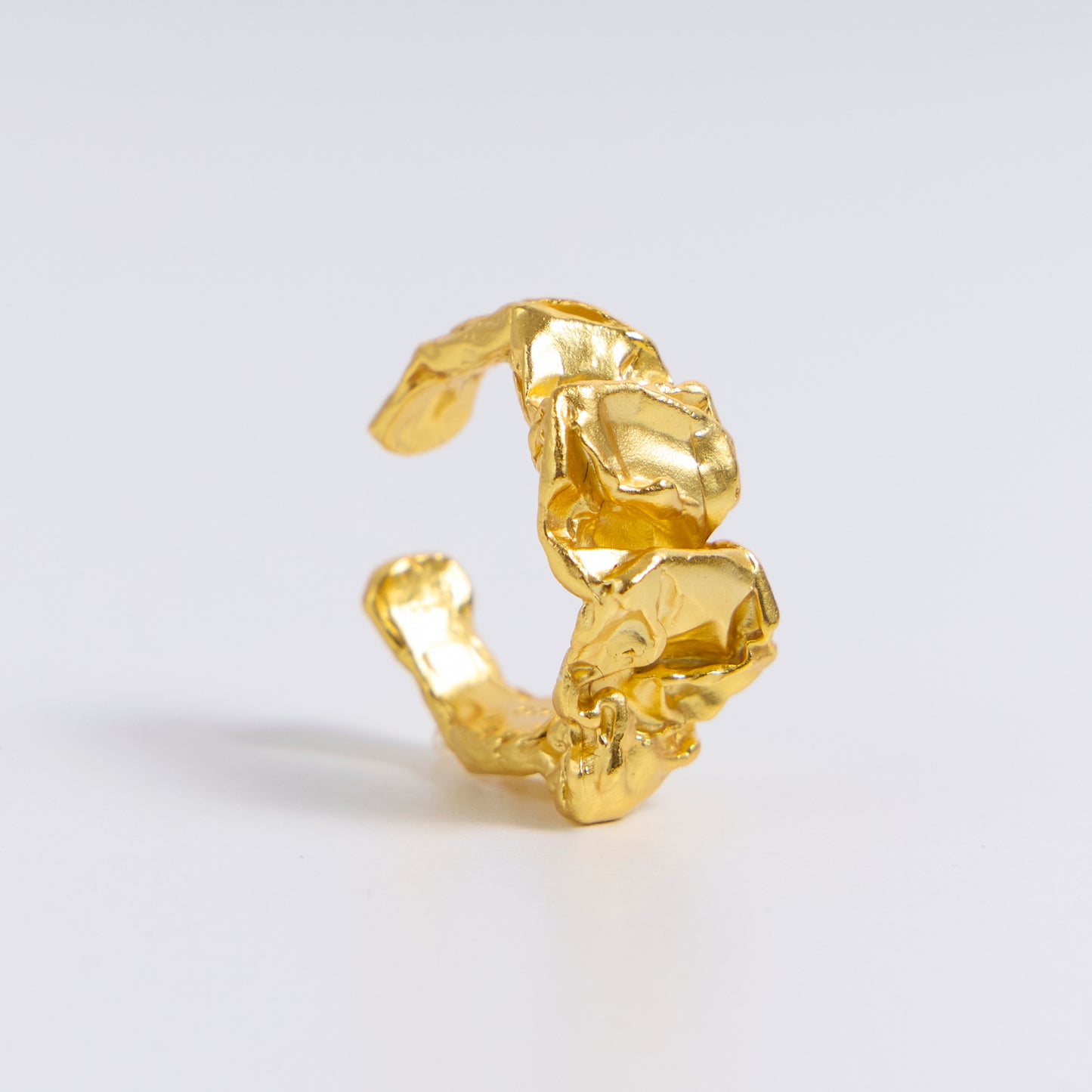 SOLEIL PLISSÉ - Bague en argent 925 plaqué Or 18 carats