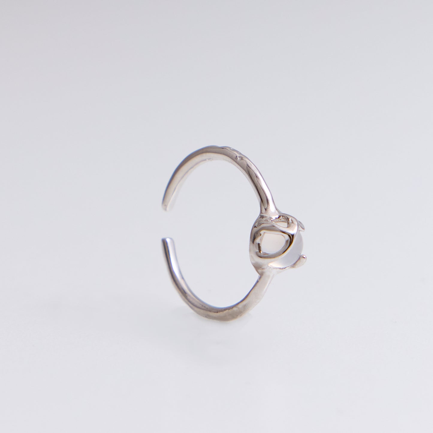 LUNE FIGÉE DANS LE SÈVE LUMINEUSE - Bague en Argent 925 avec Jade