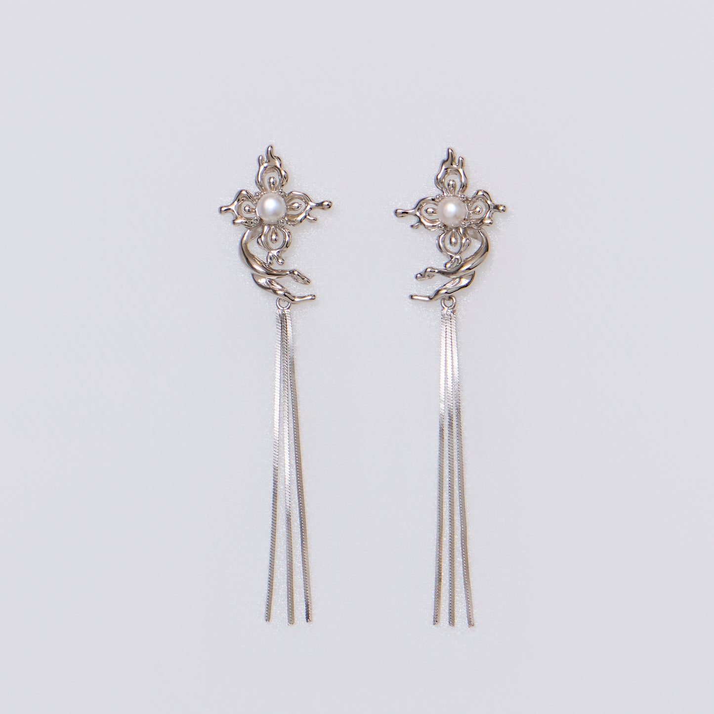 DANSE RUYI - Boucles d'oreilles en Argent 925 avec Perle
