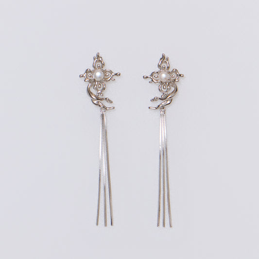 DANSE RUYI - Boucles d'oreilles en Argent 925 avec Perle