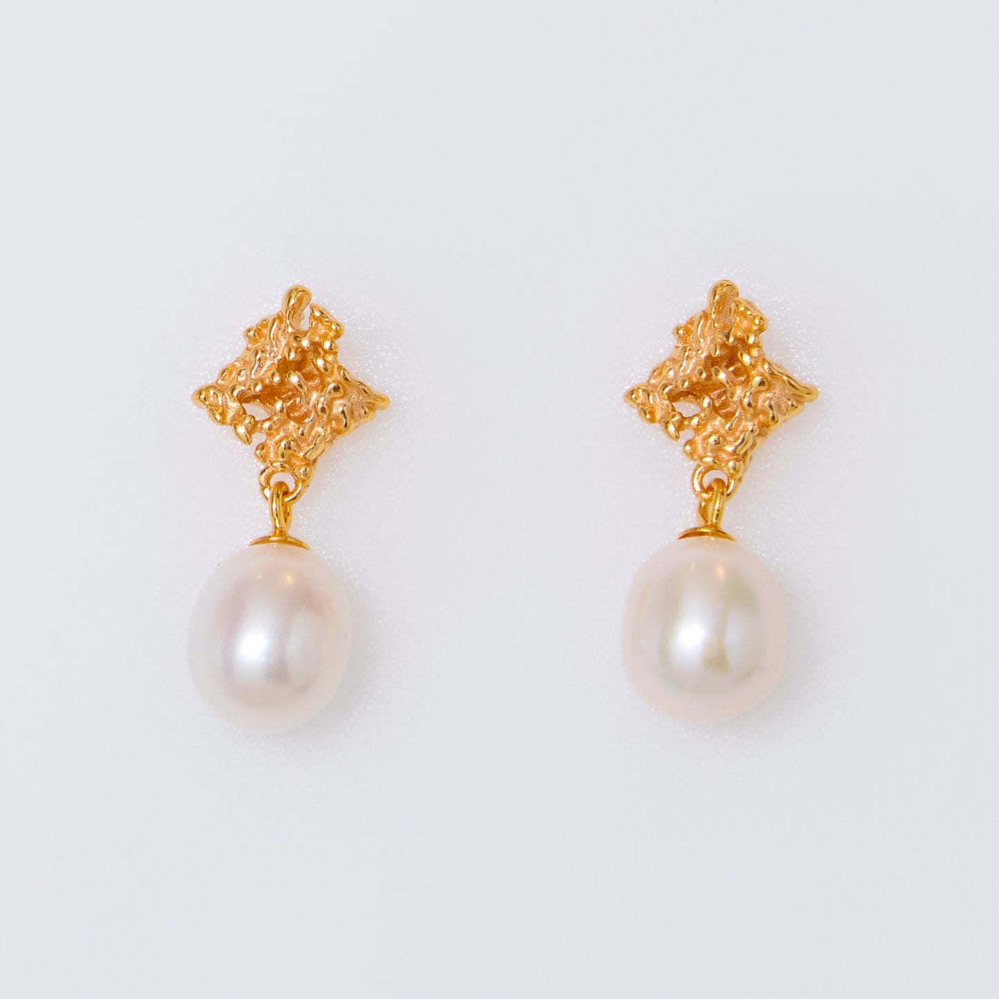 JOYAUX DE L'EMPEREUR - Boucles d'oreilles en Argent 925 avec Perle plaqué Or