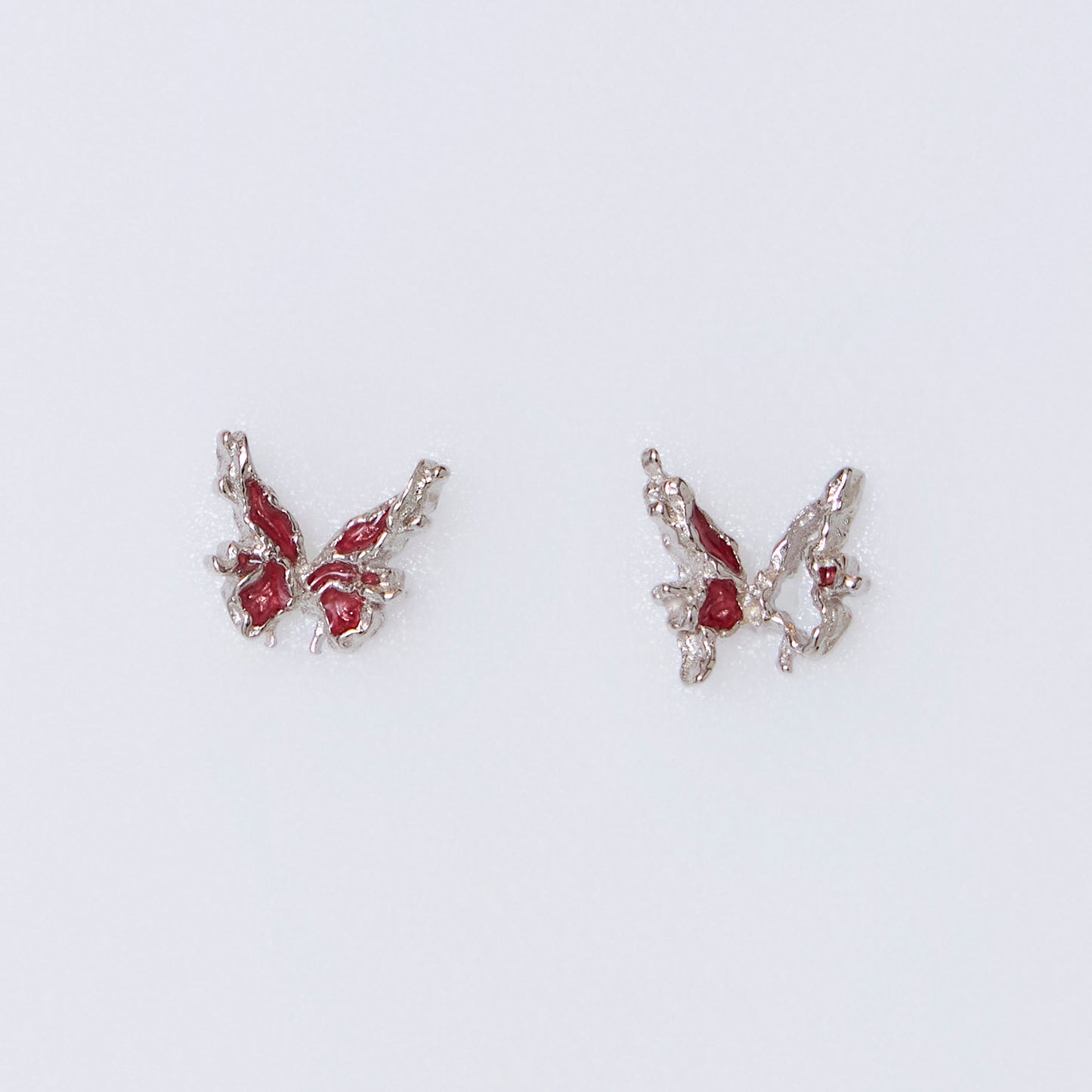PAPILLON PLEURANT DES LARMES DE SANG - Boucles d'oreilles en Argent 925