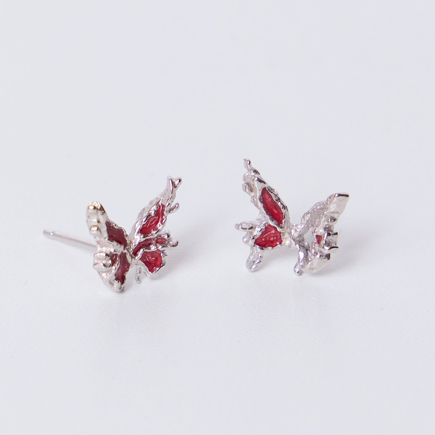 PAPILLON PLEURANT DES LARMES DE SANG - Boucles d'oreilles en Argent 925