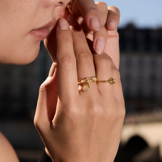 JADE CARESSÉ - Bague en Argent 925 avec Jade