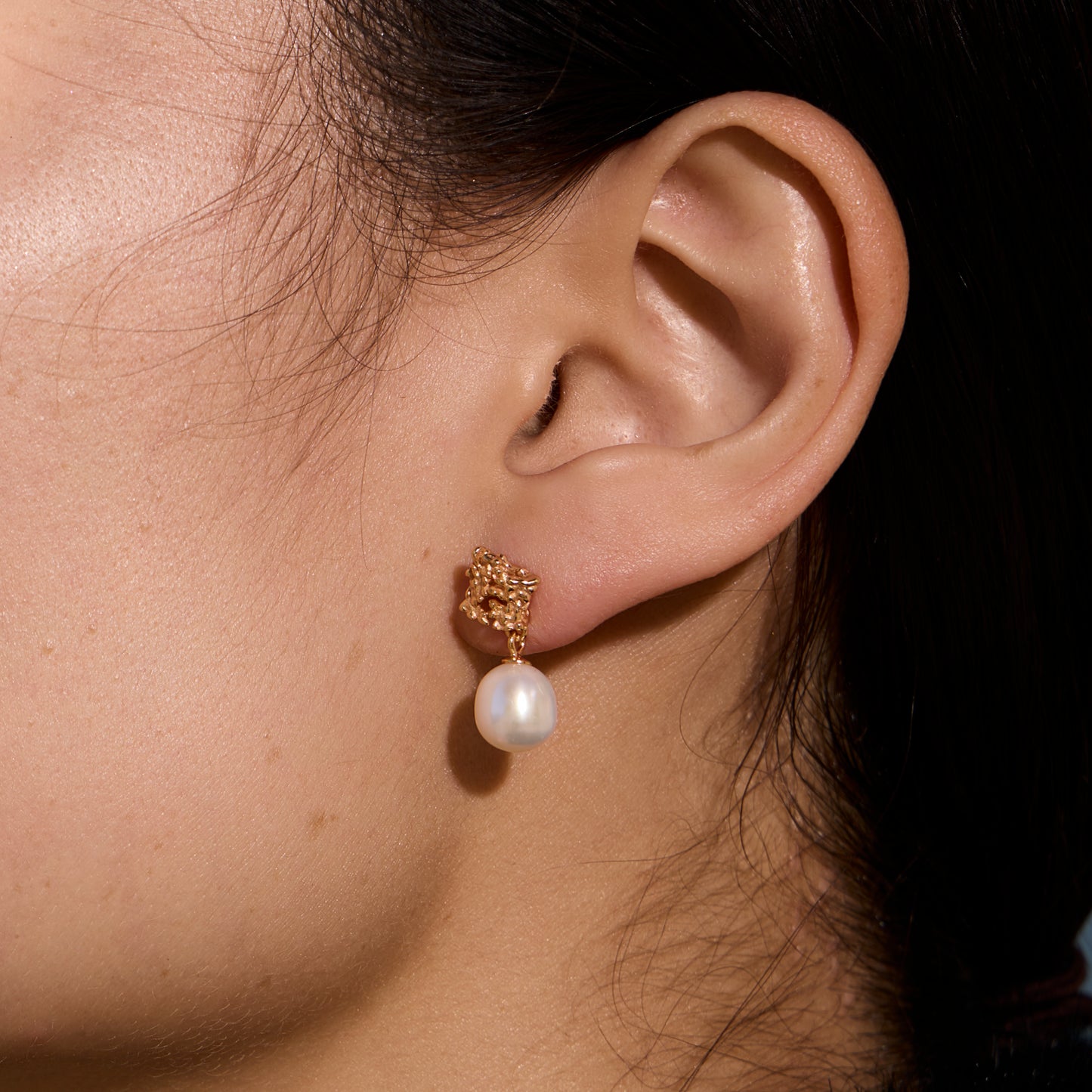 JOYAUX DE L'EMPEREUR - Boucles d'oreilles en Argent 925 avec Perle plaqué Or