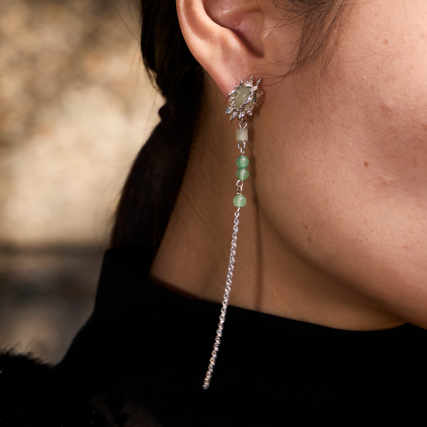 RÊVE PERDU DE LA TOMBE DE L'EST - Bague en Argent 925 avec Jade