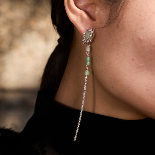 RÊVE PERDU DE LA TOMBE DE L'EST - Bague en Argent 925 avec Jade