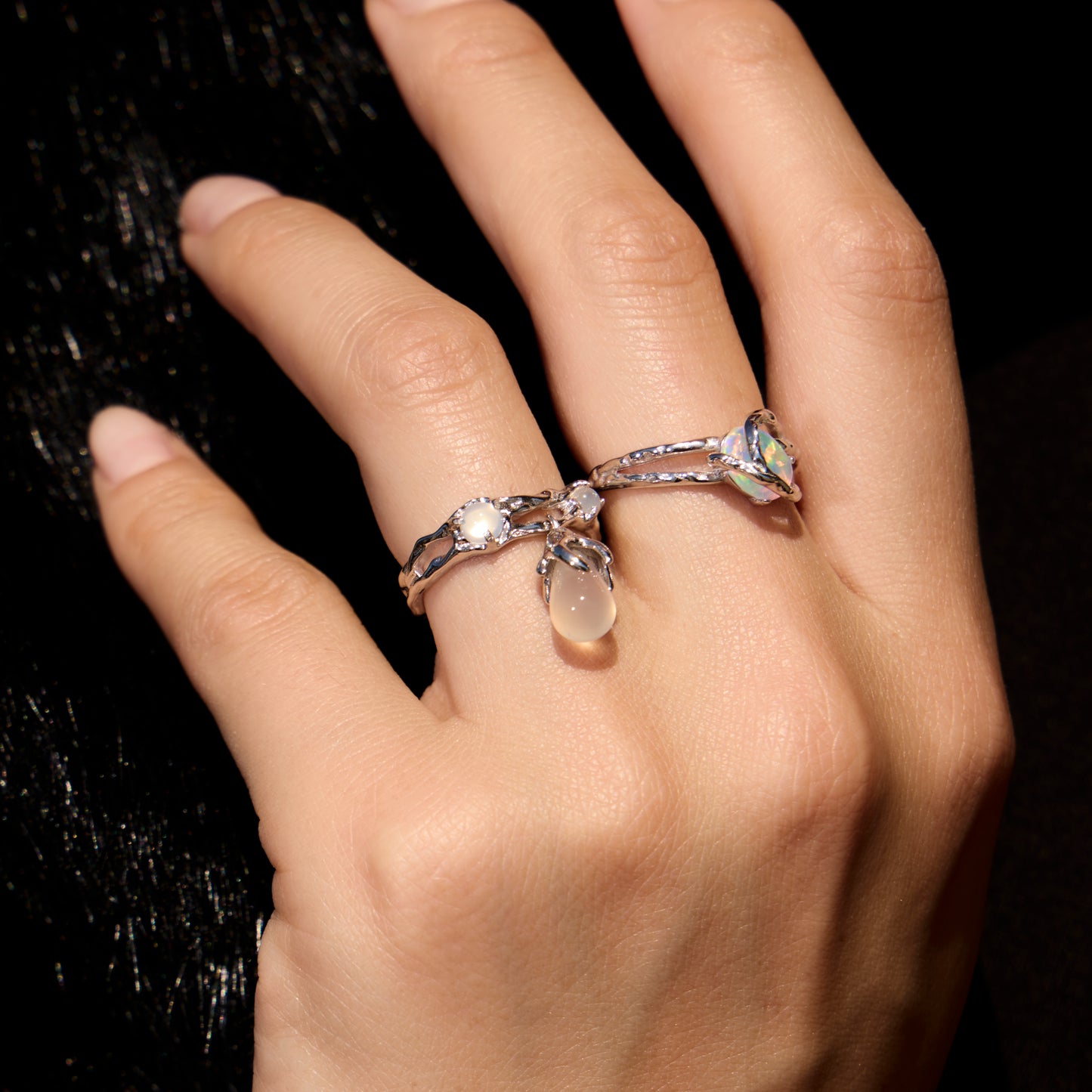 JADE CARESSÉ - Bague en Argent 925 avec Jade