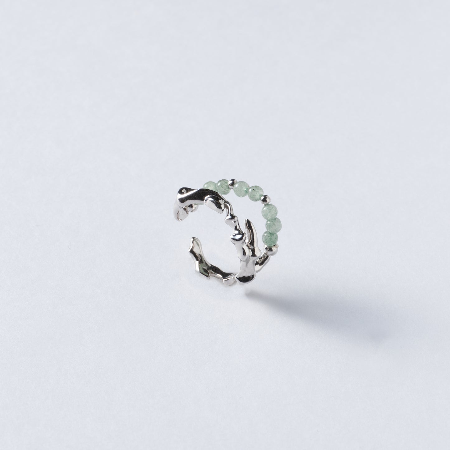 BAMBOU DANS LES BRAS - Bague en Argent 925 avec Jade