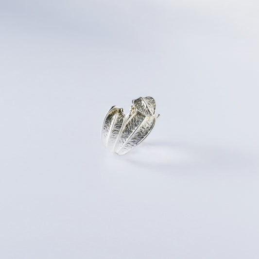 FEUILLE RETOURNANT À SES RACINES - Bague en Argent 925