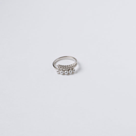PERLES TOMBANT DANS LA RIVIÈRE D'ÉTOILES - Bague en Argent 925 avec Perle