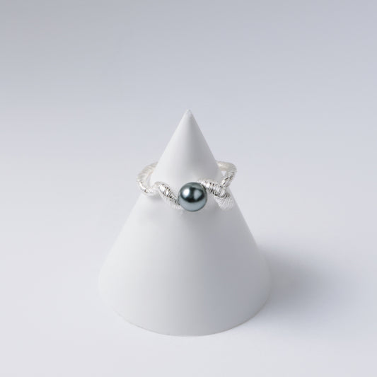 PERLE NOIRE - Bague en Argent 925 avec Perle