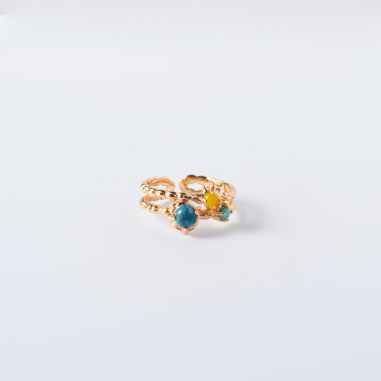 PERLES BRODANT LES NUAGES AZUR - Bague en Argent 925