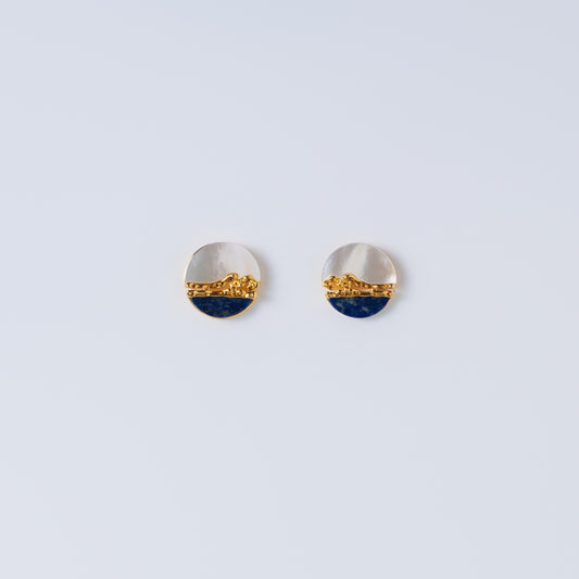 LUNE PLEINE SUR LA TOUR DE L'OUEST - Boucles d'Oreille avec des Perles
