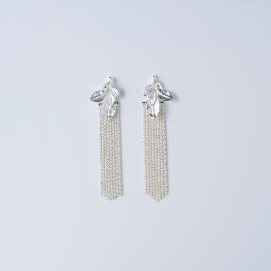 FEUILLE CALME SUR L'EAU PROFONDE - Boucles d'Oreille en Argent 925