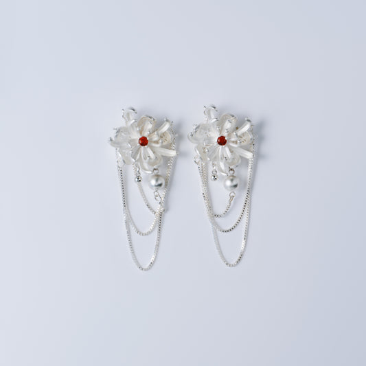 FLEUR DE L'AUTRE RIVE - Boucles d'Oreille en Argent 925