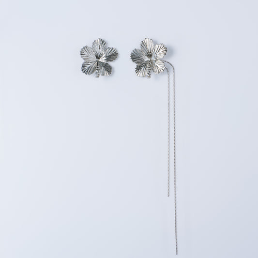 FLEUR D'HIBISCUS - Boucles d'oreille en Argent 925