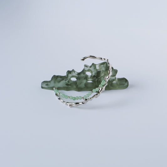 ARBRE DE JADE DANS LE VENT - Bracelet en Argent 925 avec Jade