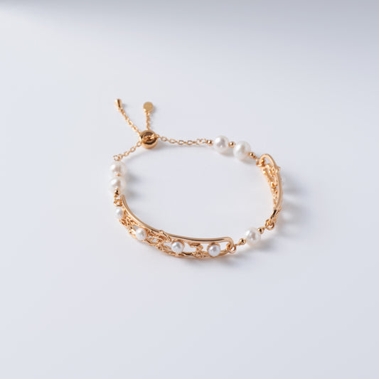 OMBRE DE RÊVE DERRIÈRE LE RIDEAU DE PERLES - Bracelet en Argent 925 avec Perles