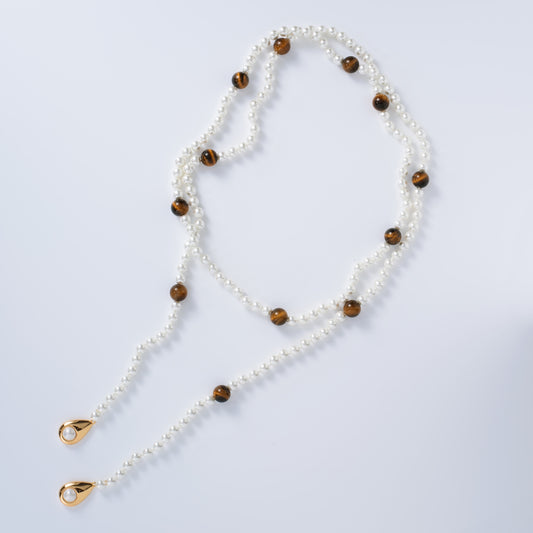 ŒIL DE TIGRE - Collier de perles