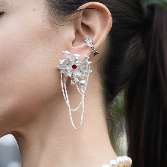 CRISTAL D'ARGENT - Manchette d'Oreille en Argent 925